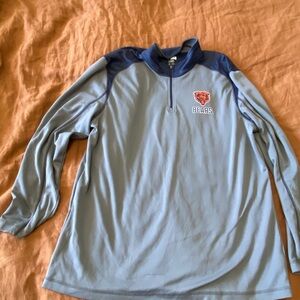 Men’s Chicago Bears Light Grey & Navy Quarter-Zip Pullover Lightweight